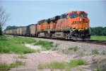 Loaded coal train rolls east